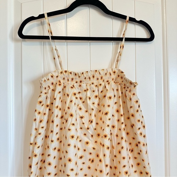 NWT WeWoreWhat smocked midi dress peasant country casual loose baggy women S - Picture 3 of 10